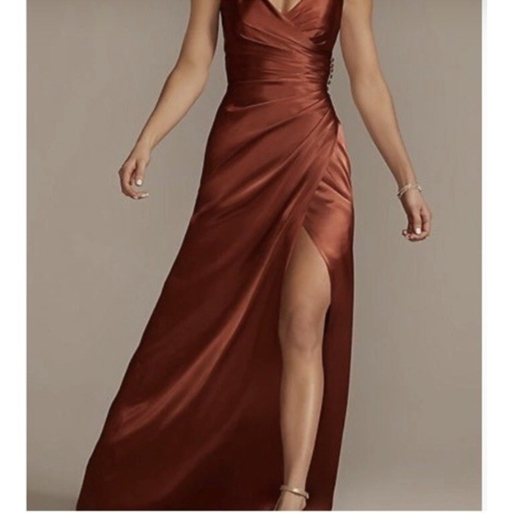 GALINA SIGNATURE Bridesmaid Dress Size 10 Cinnamon STYLE# G290017 David's Bridal